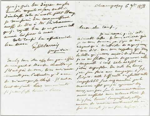 Lettre autographe signée Eugène Delacroix à Pierre-Antoine Berryer, 6 septembre 1858, image 3/4