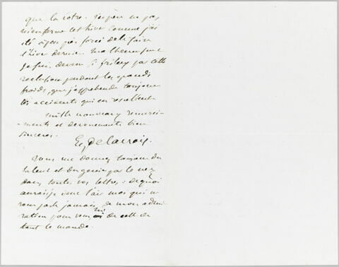 Lettre autographe signée Eugène Delacroix à Pierre-Antoine Berryer, 16 décembre [1858]