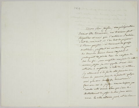 Lettre autographe signée Pierre-Antoine Berryer à Eugène Delacroix, 3 octobre 1859
