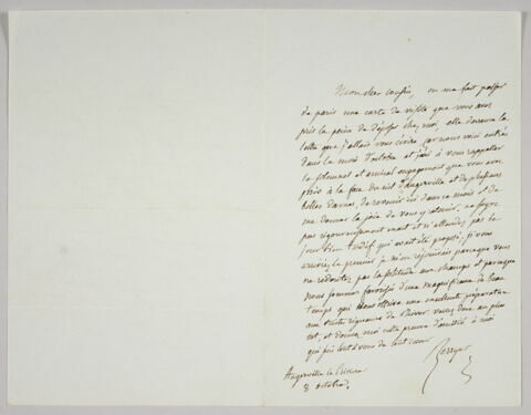 Lettre autographe signée Pierre-Antoine Berryer destinée à Eugène Delacroix, 8 octobre, image 1/1