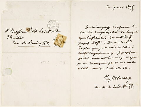 Lettre autographe signée à MM. Bolle-Lasalle et Thuillier, Paris, 7 mai 1855, image 2/2