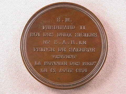 Visite de Ferdinand II roi des Deux-Siciles et du prince de Salerne à la Monnaie des médailles, 12 août 1836, image 2/2
