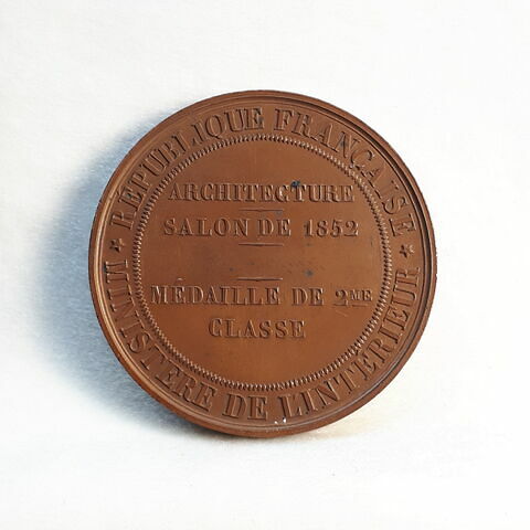 Récompenses nationales – Salon de 1852, architecture, médaille de 2ème classe, image 2/2