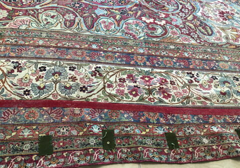 Grand tapis velours rectangulaire à décor végétal, image 2/4