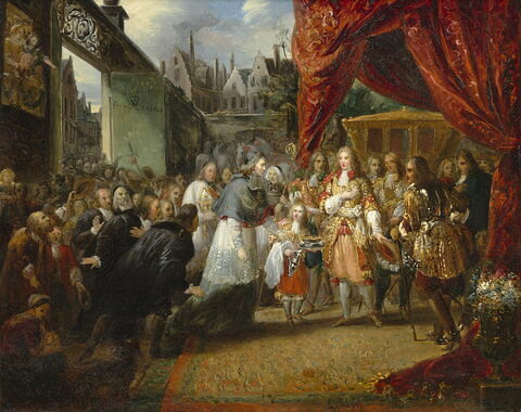 L'Entrevue du duc de Bourgogne et de Fénelon, à Cambrai le 26 avril 1702., image 2/3