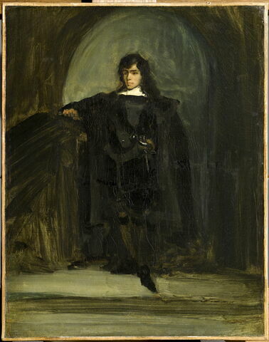 Portrait de l'artiste, dit Portrait de Delacroix en Hamlet, dit autrefois Portrait de Delacroix en Ravenswood, image 1/1