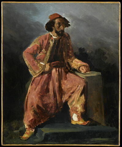 Homme posant en costume oriental, dit autrefois Portrait du chanteur Paul Barroilhet