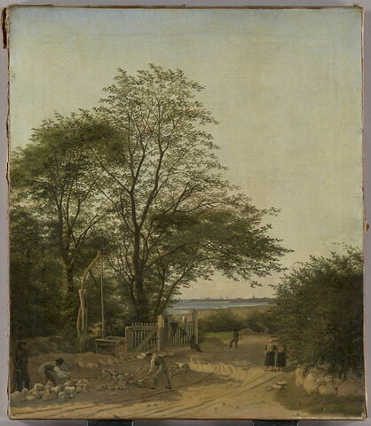 Arbres à Charlottenlund ; peint d'après nature ( "Et Partie Traer ved Charlottenlund, efter Naturen").
