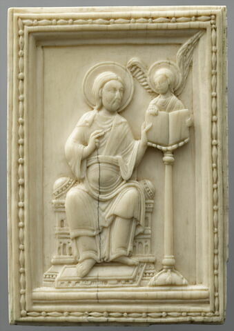 Plaque d'un ensemble de quatre : symbole de l'évangéliste saint Matthieu