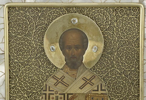 Icône en triptyque représentant saint Nicolas, saint Alexandre et saint Alexis, image 4/9