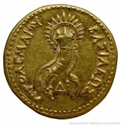 Octodrachme d'or de Ptolémée IV, image 2/2