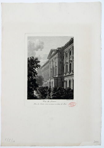 Vue du Louvre / Prise des Jardins élevés en terrasse au dessus du Quai, image 2/2
