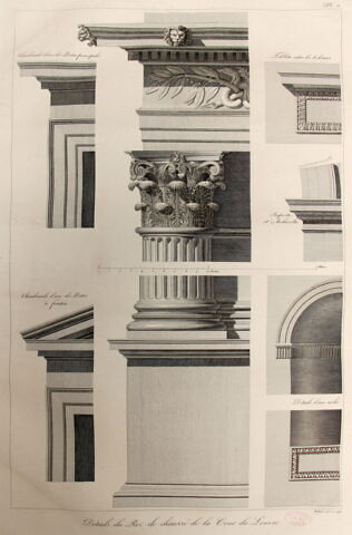 Détail du rez-de-chaussée de la Cour du Louvre