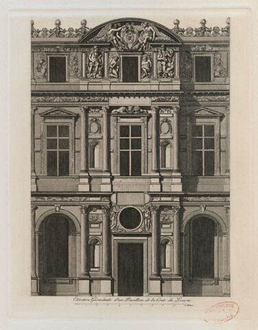 Elévation Géométrale d'un Pavillon de la Cour du Louvre, image 1/2