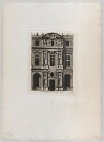 Elévation Géométrale d'un Pavillon de la Cour du Louvre, image 2/2