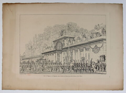 Entrée de l'Empereur et de l'Impératrice dans le Jardin des Tuileries, le jour de la Cérémonie de leur Mariage, image 2/2