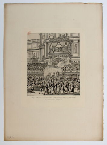 L'Empereur et l'Impératrice recevant sur le Grand Balcon des Tuileries les Hommages des Troupes qui défilent devant elles, le jour de la Cérémonie de leur Mariage, image 2/2