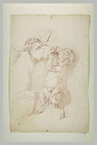Un jeune faune jouant avec un âne, image 2/2