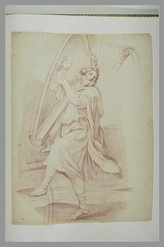 David debout, pinçant de la harpe, image 2/2