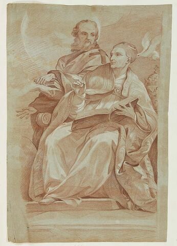 Saint Grégoire assis, tenant une plume et un livre