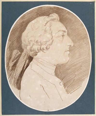 Portrait de Louis XV, vu de profil vers la droite