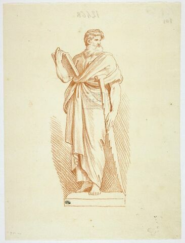 Saint Simon, debout tenant un livre et une scie
