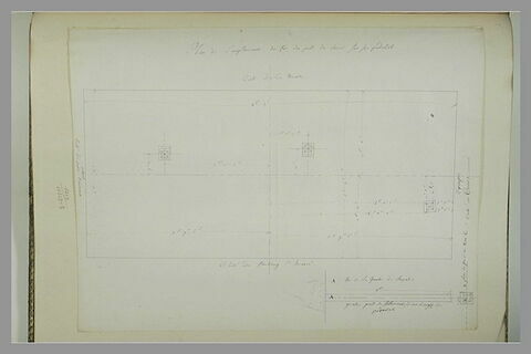 Plan de l'emplacement des fers des pieds de la statue équestre de Louis XV, image 2/2