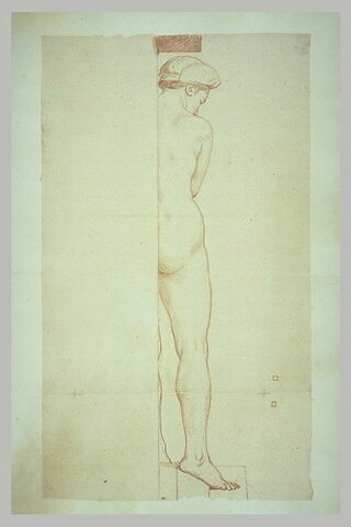 Femme nue, debout, vue de dos et en partie seulement, image 2/2
