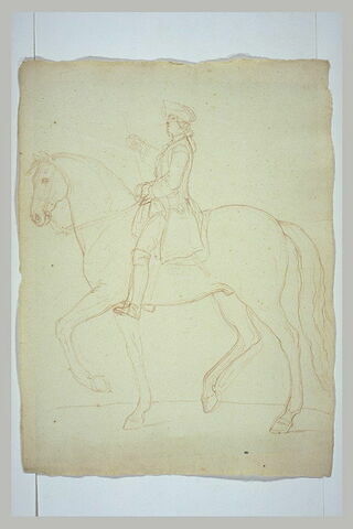 Cavalier et cheval, vus de profil vers la gauche, image 2/2