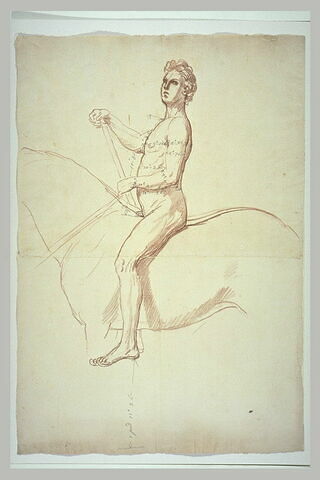 Cavalier nu, vu de profil vers la gauche, avec indications de mesures, image 2/2