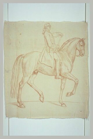 Cavalier et cheval, vus de profil vers la droite, image 2/2