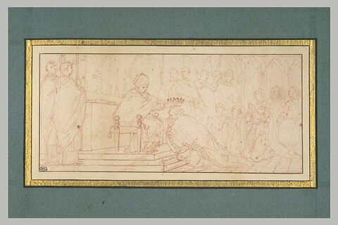 Le pape Etienne III donnant l'onction royale à Pépin le Bref et à sa famille, image 2/2