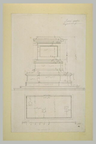 Elévation et plan de la base de la statue d'Henri IV, image 2/2