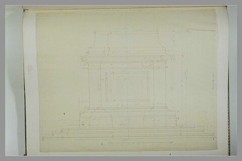 Elévation du piédestal de la statue équestre de Louis XV, image 2/2
