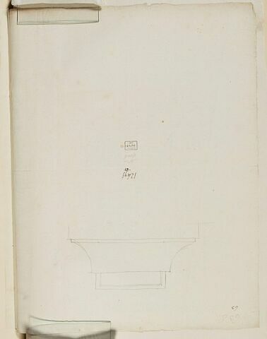 Croquis du piédestal de la statue équestre de Louis XV, image 1/2