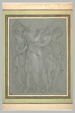 Un groupe de quatre femmes debout et drapées portant le globe terrestre, image 1/1