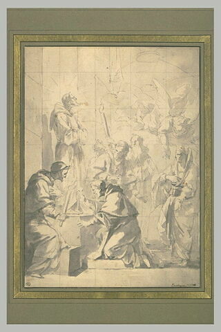 Le Pape Nicolas V visitant à Assise le tombeau de saint François