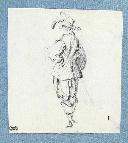 Un soldat, debout, vu de dos, image 1/2