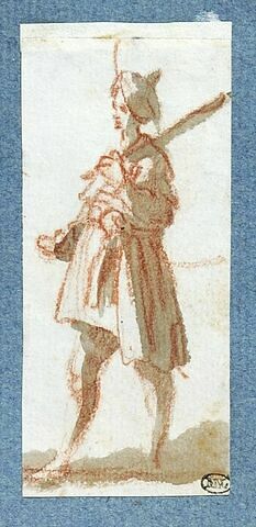 Un soldat turc, une lance sur l'épaule, tourné vers la gauche, image 1/2