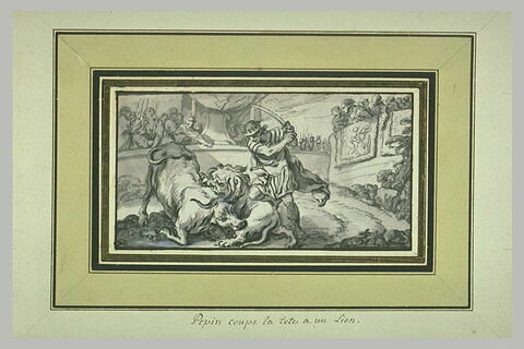 Pépin coupant la tête à un lion qui dévore un boeuf, image 2/2