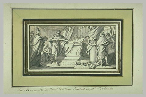Louis VI allant prendre sur l'autel de saint Denis l'étendard oriflamme, image 2/2