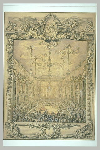 Bal paré donné à Versailles pour le mariage de Louis, dauphin avec Marie-Thérèse, infante d'Espagne, en 1745, image 2/2