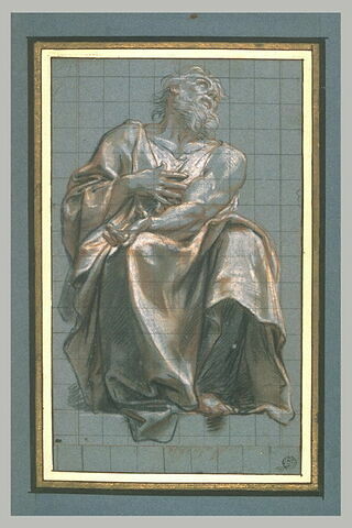 Le prophète Malachie assis, la main gauche sur la poitrine, image 2/2