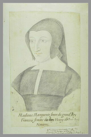 Portrait de Maguerite de Navarre, soeur de François 1er