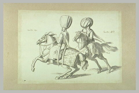 Un janissaire 'aga' et un janissaire 'affendi' à cheval, image 2/2