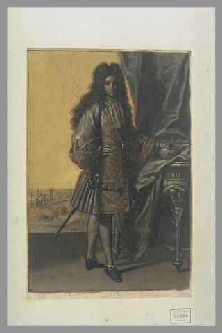 Un personnage de la cour debout, la main sur un diadème, dom Pedro II, image 2/2