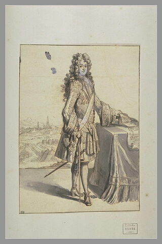 Louis XIV debout près d'une table, tourné à droite, image 2/2