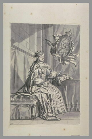 Angelot présentant un portrait à une princesse, image 2/2