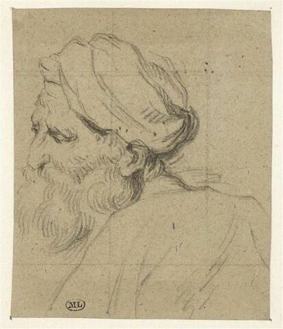 Une tête d'homme coiffée d'un turban, tournée à gauche, image 1/2