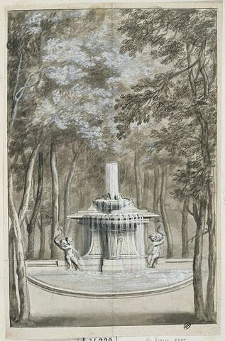 Vue d'une fontaine des jardins du château de Sceaux, image 2/3